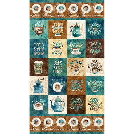 Barista ~ Blocks ~ DP27695-64 Lt Teal Multi