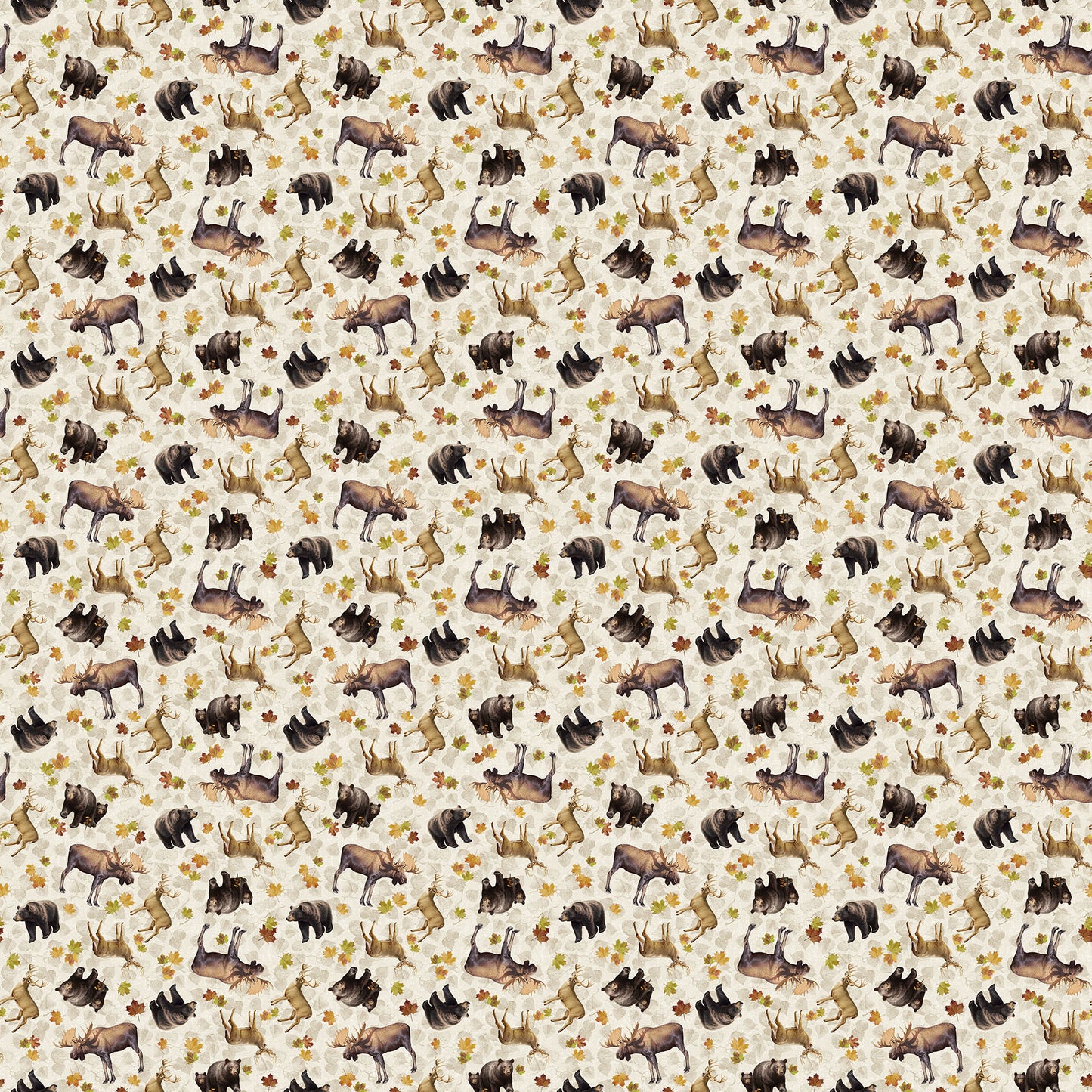Naturescapes Wilderness ~ Tossed Animals ~ DP27791-12 Beige Multi
