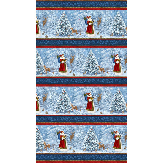 St. Nicholas ~ Border Stripe ~ DP28213-48 Dark Blue Multi