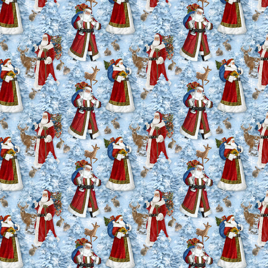 St. Nicholas ~ Santas ~ DP28214-44 Light Blue Multi
