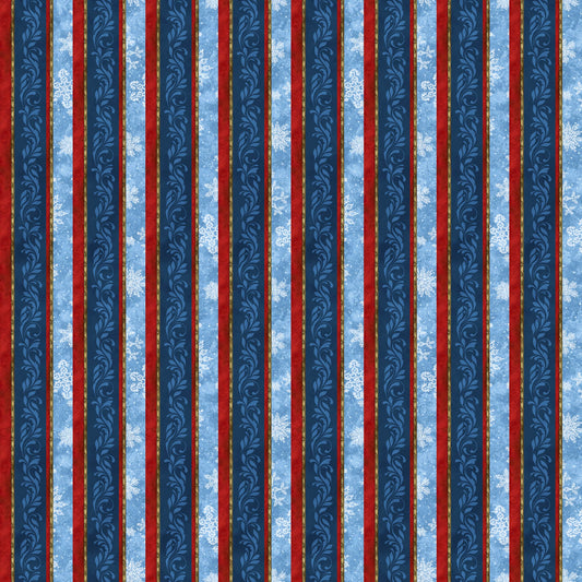 St. Nicholas ~ Plain Stripe ~ DP28215-48 Dark Blue Multi