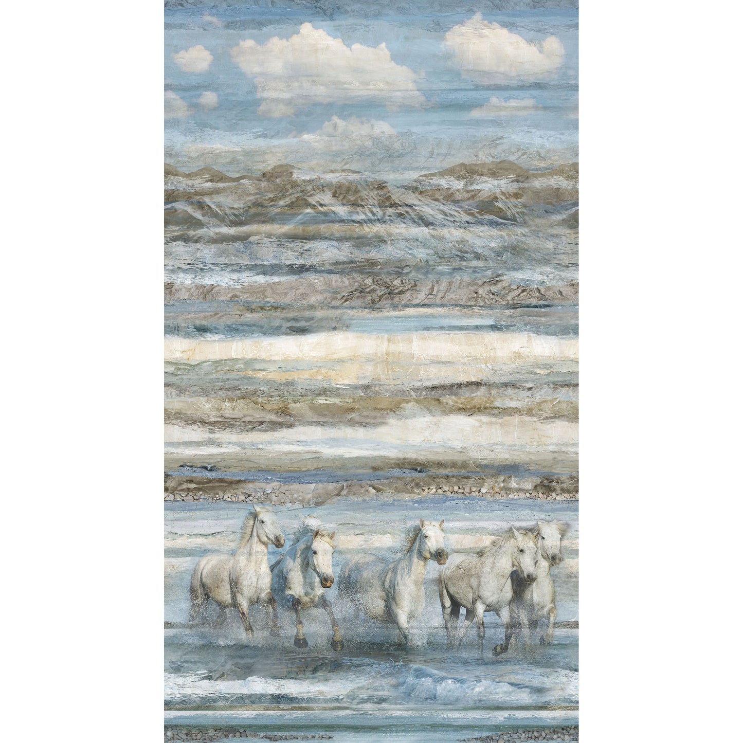 Running Free ~ Horse Ombre ~ DP28587-42 Blue Multi