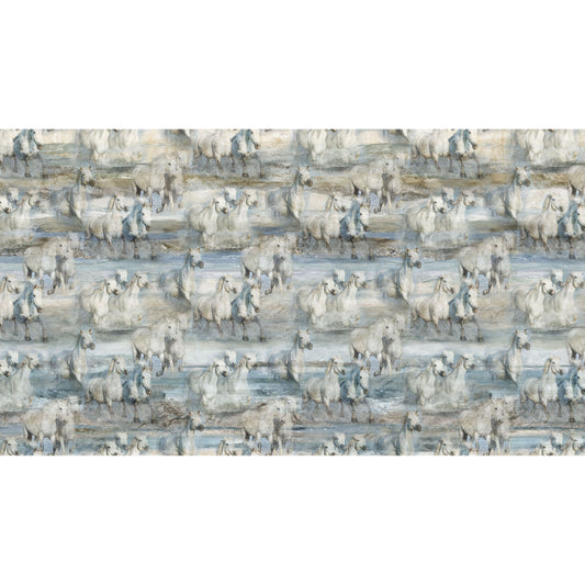 Running Free ~ Horses ~ DP28589-42 Blue Multi