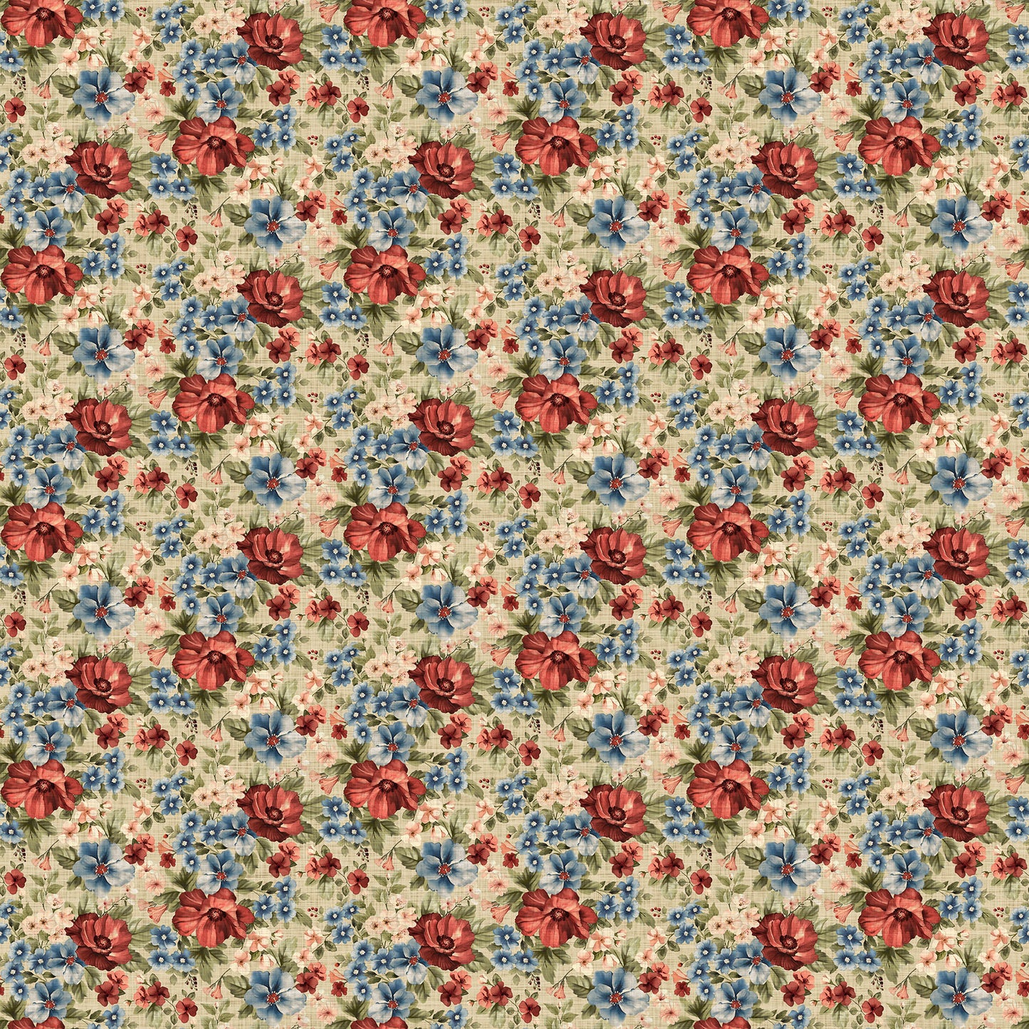 Farmhouse Sampler ~ Packed Floral ~ DP28601-12 Beige Multi