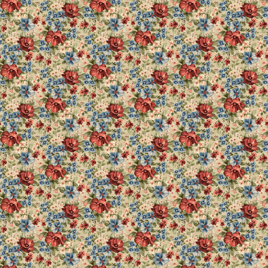 Farmhouse Sampler ~ Packed Floral ~ DP28601-12 Beige Multi
