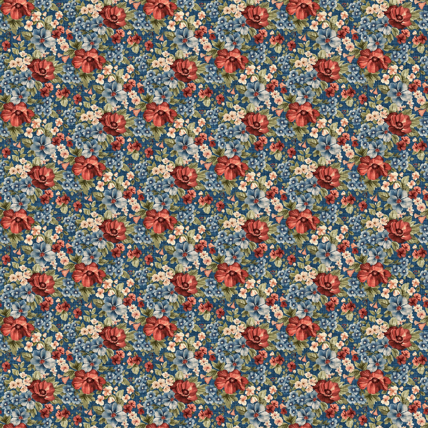 Farmhouse Sampler ~ Packed Floral ~ DP28601-48 Navy Multi