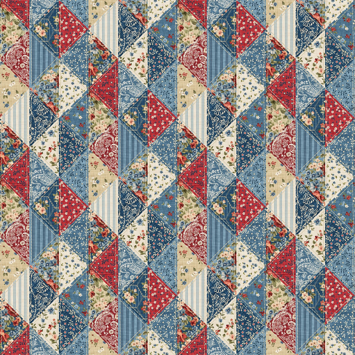 Farmhouse Sampler ~ Patchwork ~ DP28602-11 Cream Multi