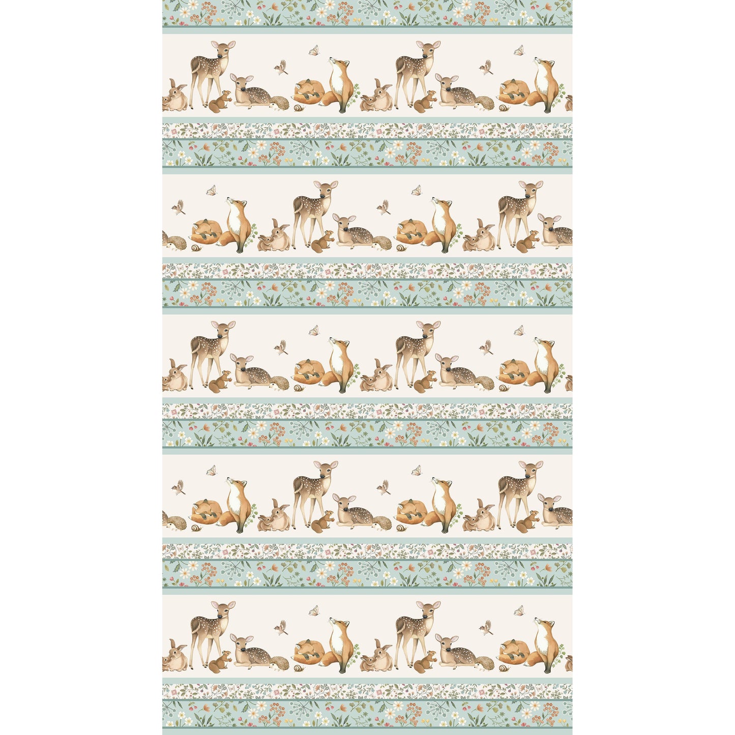 Woodland Heart ~ Border Stripe ~ DP28721-42 Blue Multi