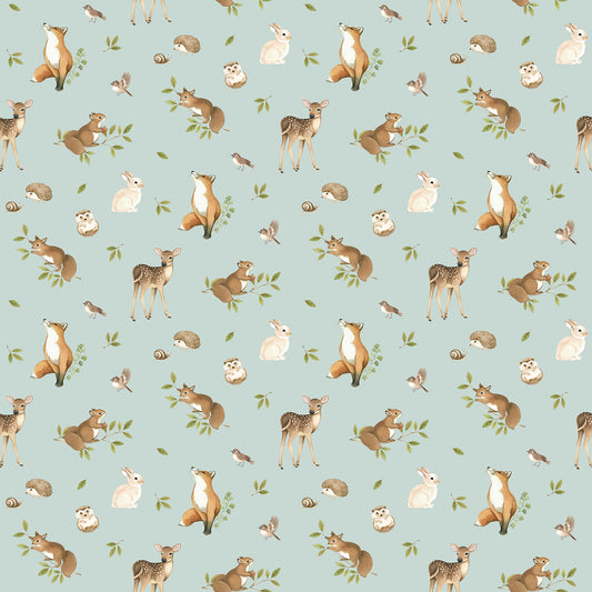 Woodland Heart ~ Animals ~ DP28722-42 Blue Multi