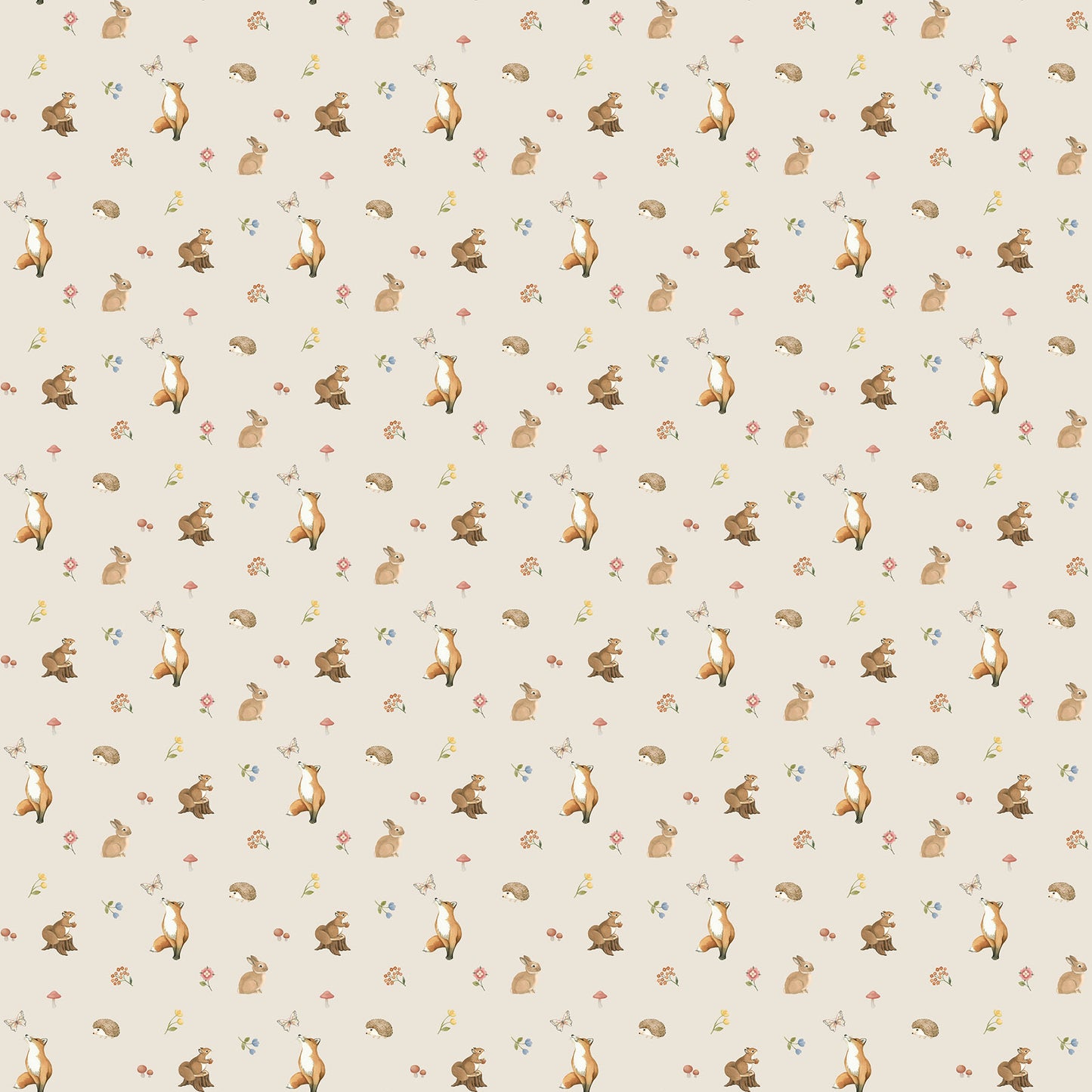 Woodland Heart ~ Mini Animals ~ DP28723-12 Beige Multi
