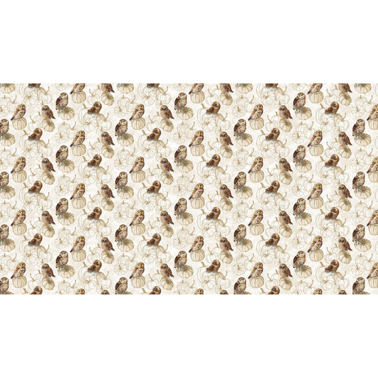 Night Owl ~ Owls ~ DP28850-11 Cream Multi