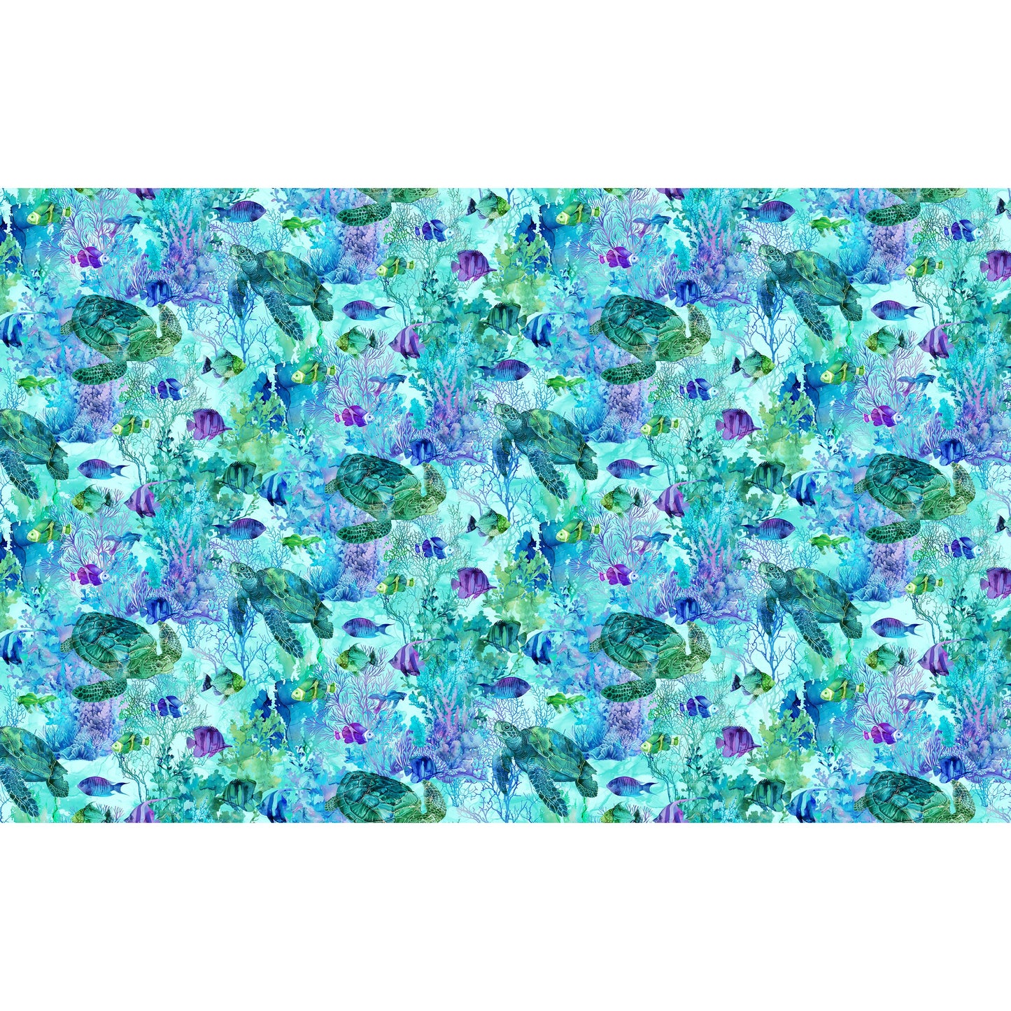 Coral Reef ~ Turtle & Fish ~ DP28877-66 Turquoise Multi