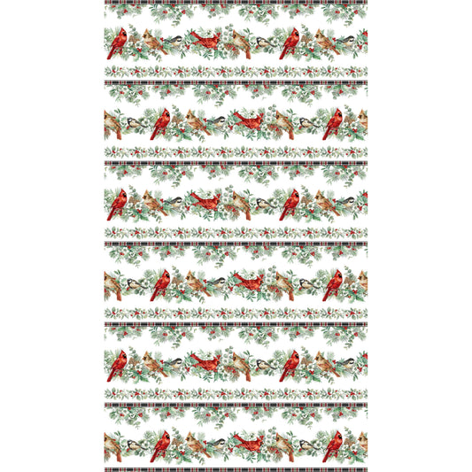 Home For Christmas ~ Border Stripe ~ DP28924-10 White Multi