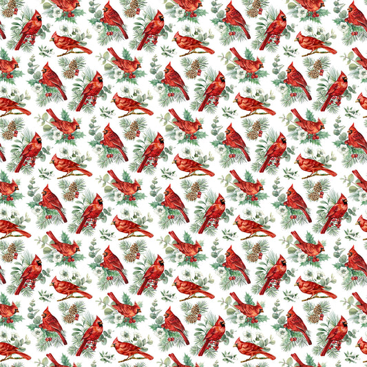 Home For Christmas ~ Cardinals ~ DP28925-10 White Multi