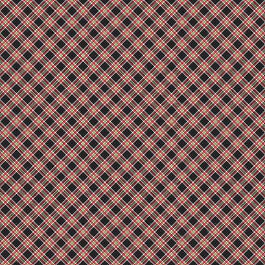 Home For Christmas ~ Plaid ~ DP28928-99 Black Multi
