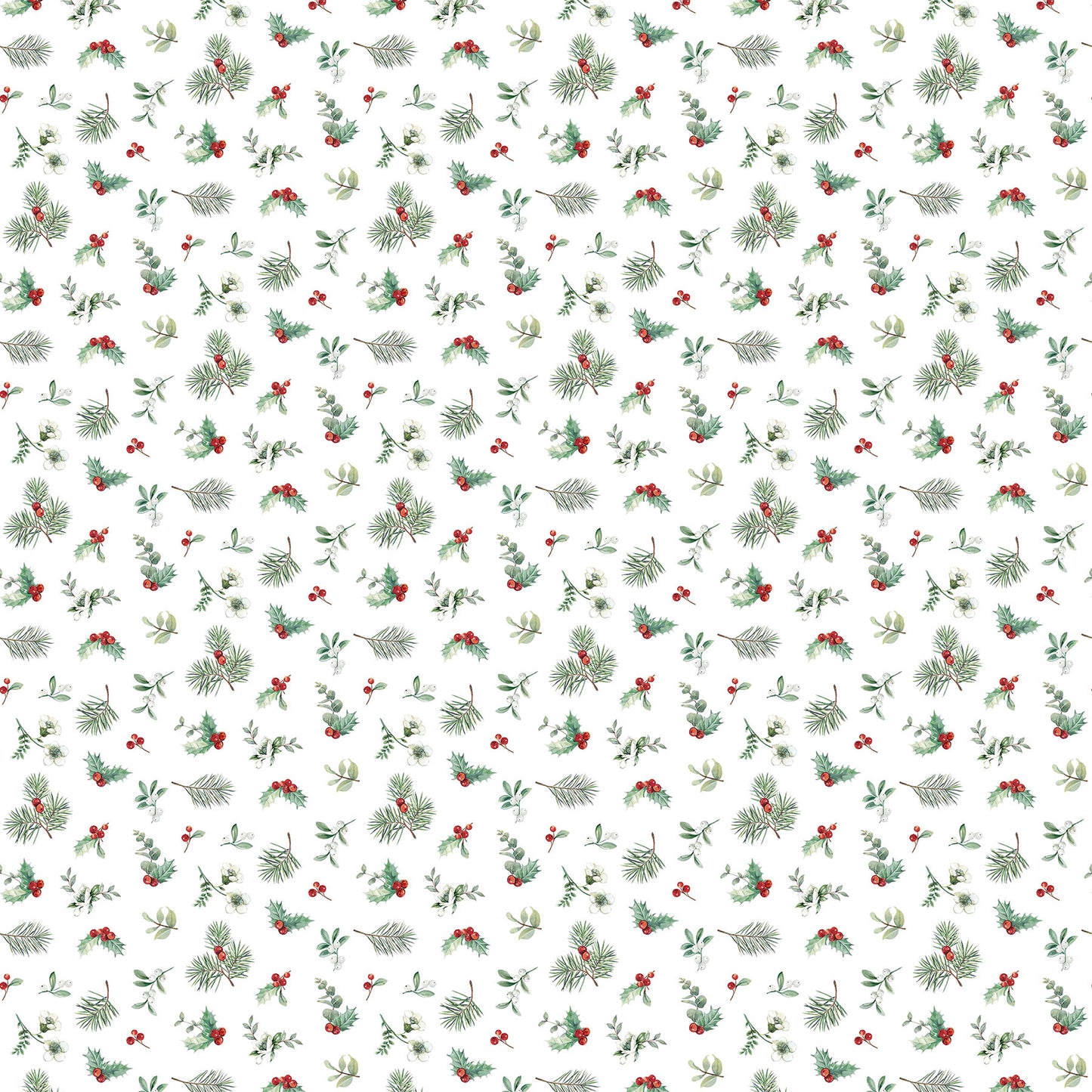 Home For Christmas ~ Greenery Toss ~ DP28930-10 White Multi