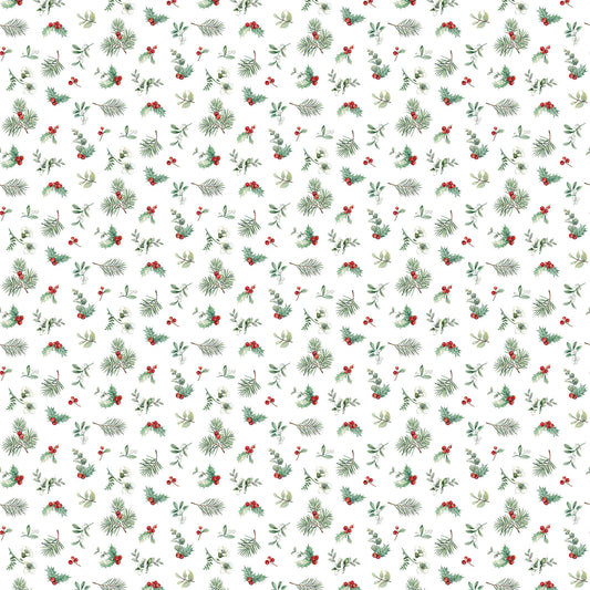 Home For Christmas ~ Greenery Toss ~ DP28930-10 White Multi