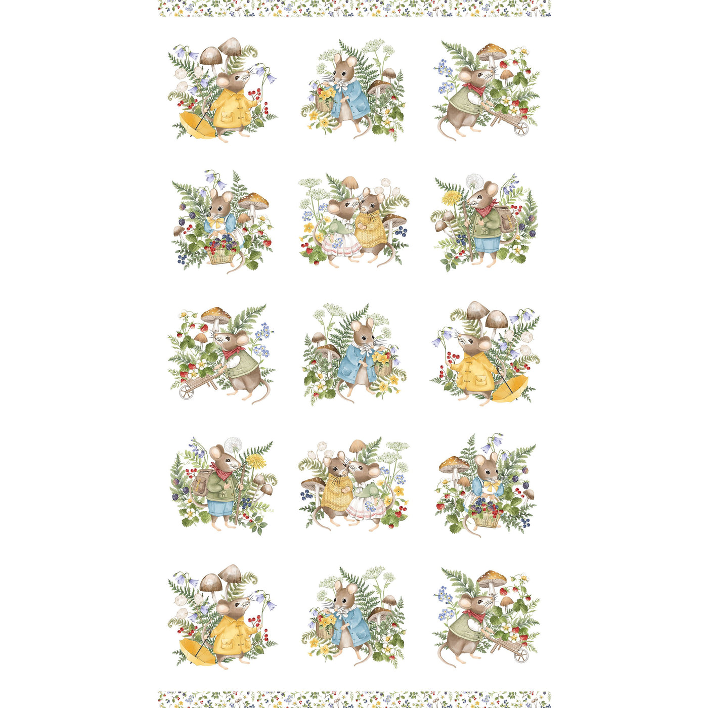 Country Mouse ~ Scenic Blocks ~ DP29005-10 White Multi