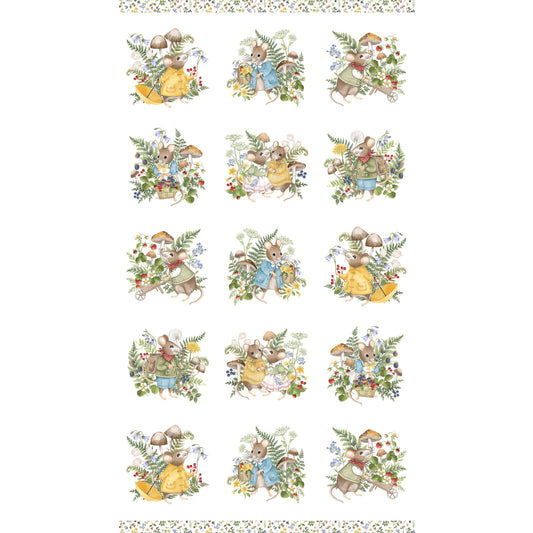Country Mouse ~ Scenic Blocks ~ DP29005-10 White Multi