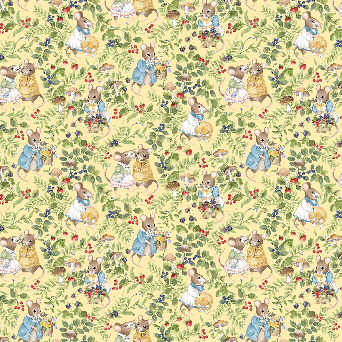 Country Mouse ~ Scenic Mice ~ DP29006-52 Yellow Multi