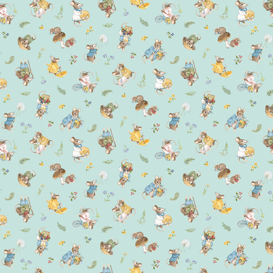 Country Mouse ~ Toss Mice ~ DP29007-42 Blue Multi