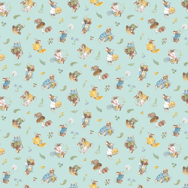 Country Mouse ~ Toss Mice ~ DP29007-42 Blue Multi