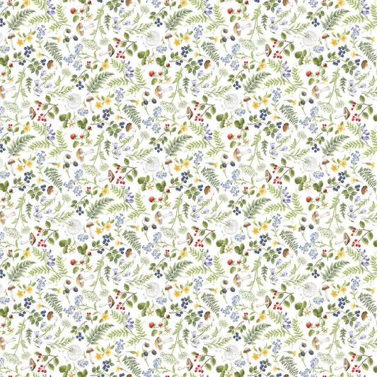 Country Mouse ~ Floral Fern Toss ~ DP29009-10 White Multi