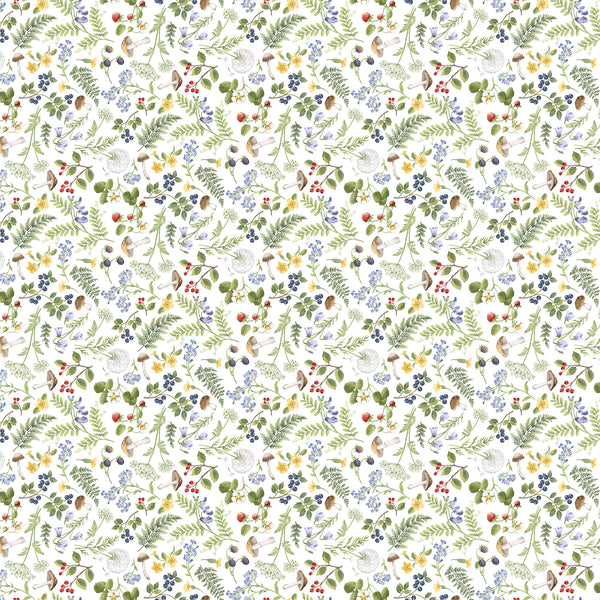Country Mouse ~ Floral Fern Toss ~ DP29009-10 White Multi