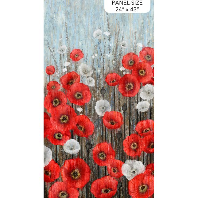 Poppy Meadow ~ Poppy Panel ~ DP29085-97 Charcoal Multi
