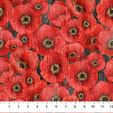 Poppy Meadow ~ Packed Poppy ~ DP29088-97 Charcoal Multi