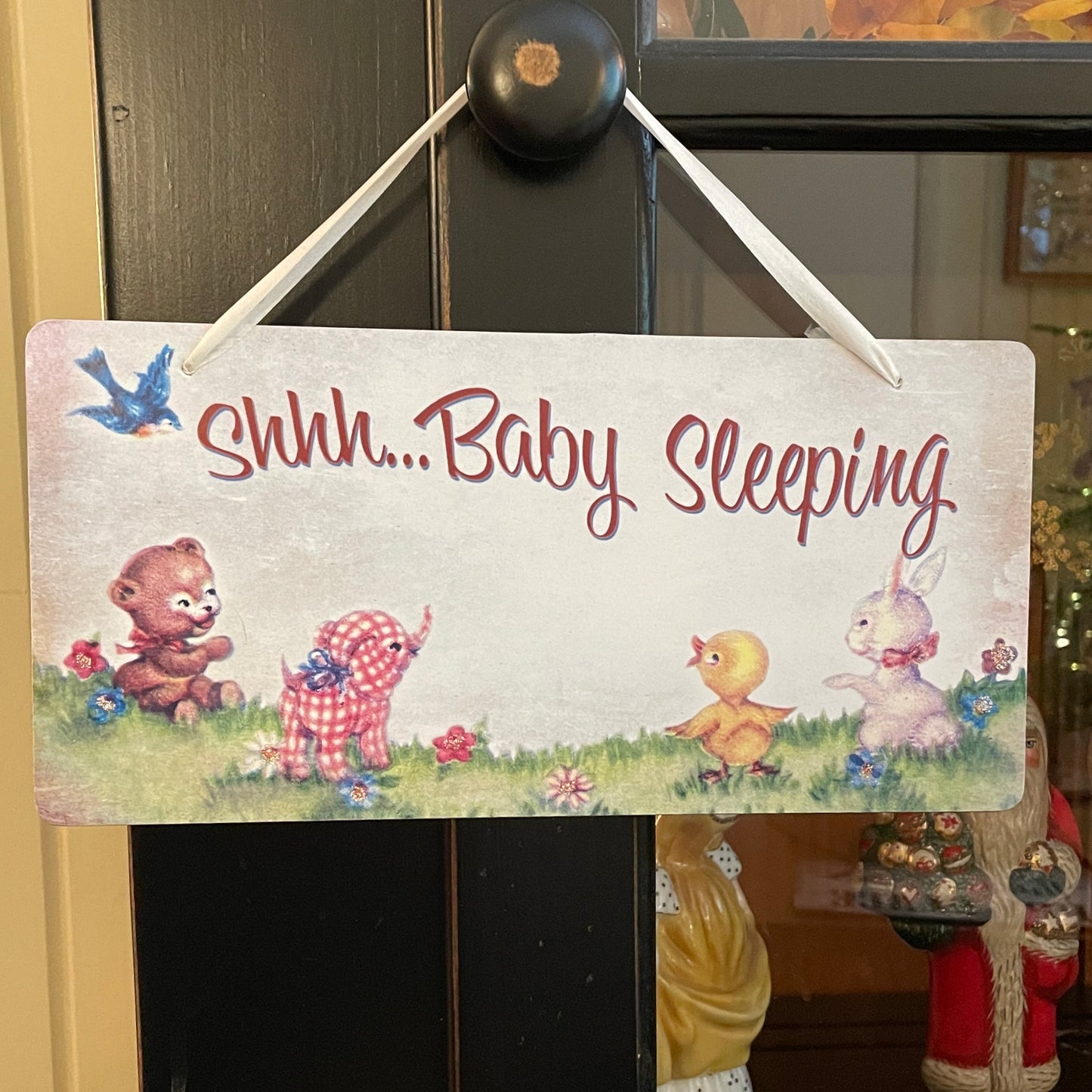 Yesterday's Best ~ Shhh Baby Sleeping Wood Hanging Wall Plaque