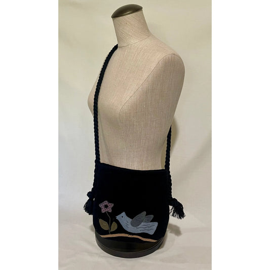 Paxe's Designs | Handmade Wool Purse ~ Blue Bird