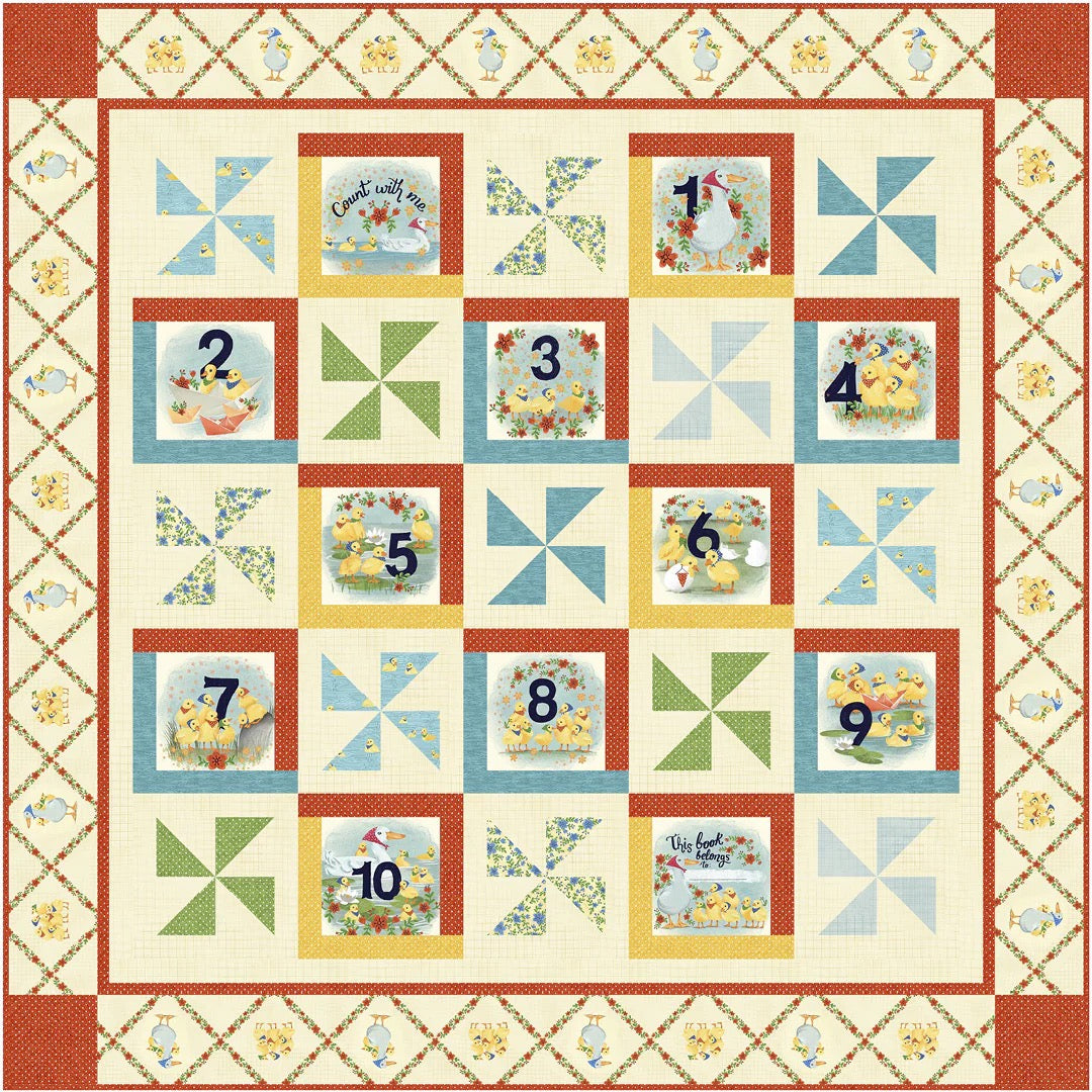 Wendy Sheppard ~ Ducklings & Pinwheels Quilt Kit