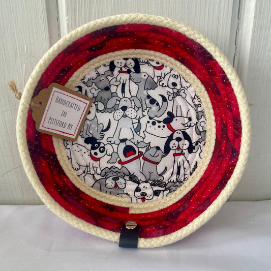 Hand-Crafted ~ Pets ~ Fabric Covered Rope Bowl