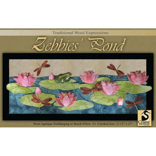 Crane Design ~ Zebbie's Pond Wool Applique Pattern