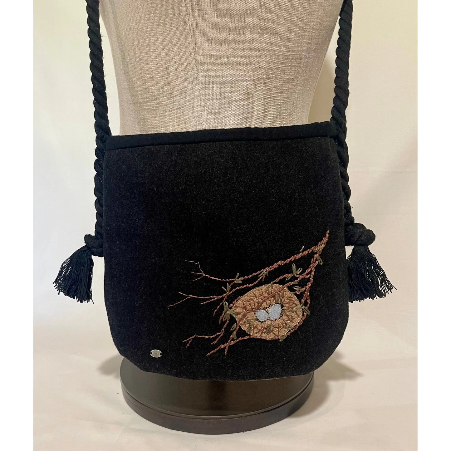 Paxe's Designs | Handmade Wool Purse ~ Blue Bird