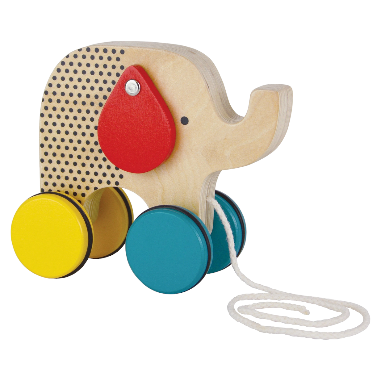 Wooden Jumbo Jumping Elephant Pull Toy