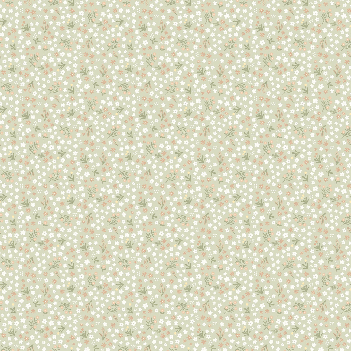 Silly Goose ~ Packed Flowers ~ F27778-72 Pale Sage Multi
