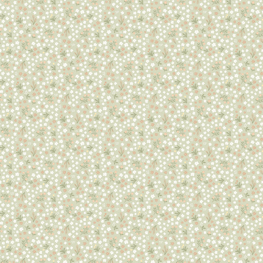 Silly Goose ~ Packed Flowers ~ F27778-72 Pale Sage Multi