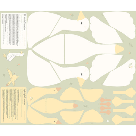 Silly Goose ~ Goose Stuffy Panel ~ F27782-11 Cream Multi