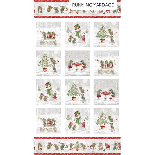 The Christmas Mouse ~ Blocks Panel ~ F28035-10 White Multi