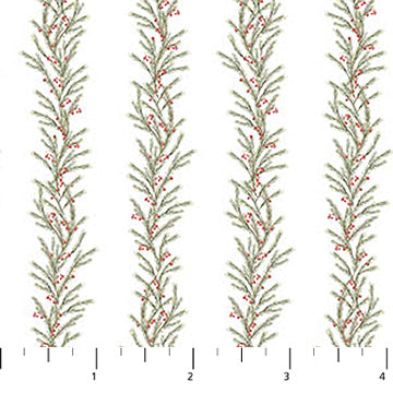 The Christmas Mouse ~ Greenery Stripe ~ F28041-10 White/Green