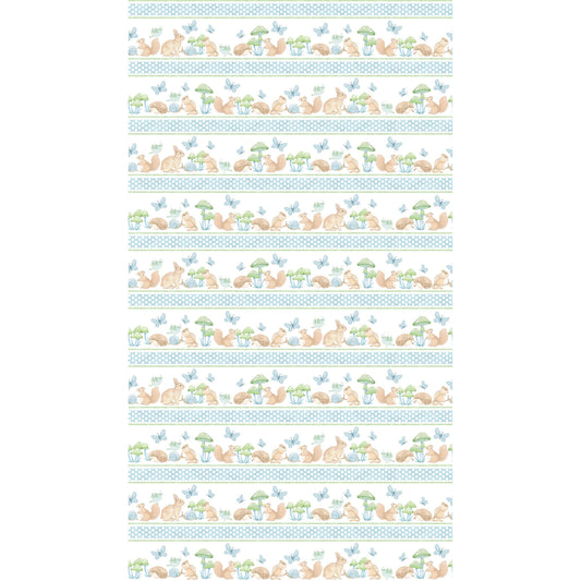 Peas in a Pod ~ Border Stripe ~ F29035-41 Blue Multi