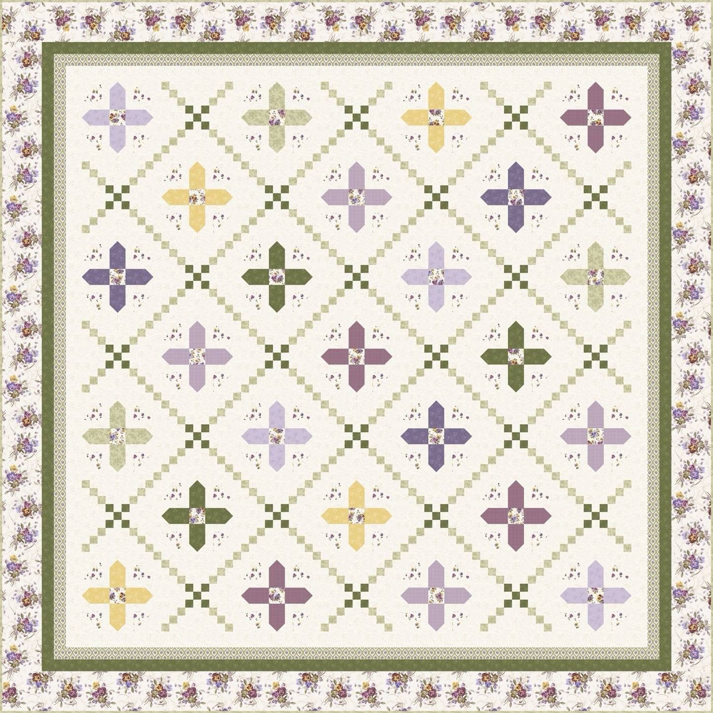 Dandy Pansies ~ Quilt Kit
