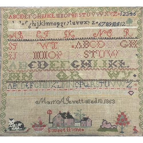 From the Heart ~ Mary A Jewett 1853 Sampler