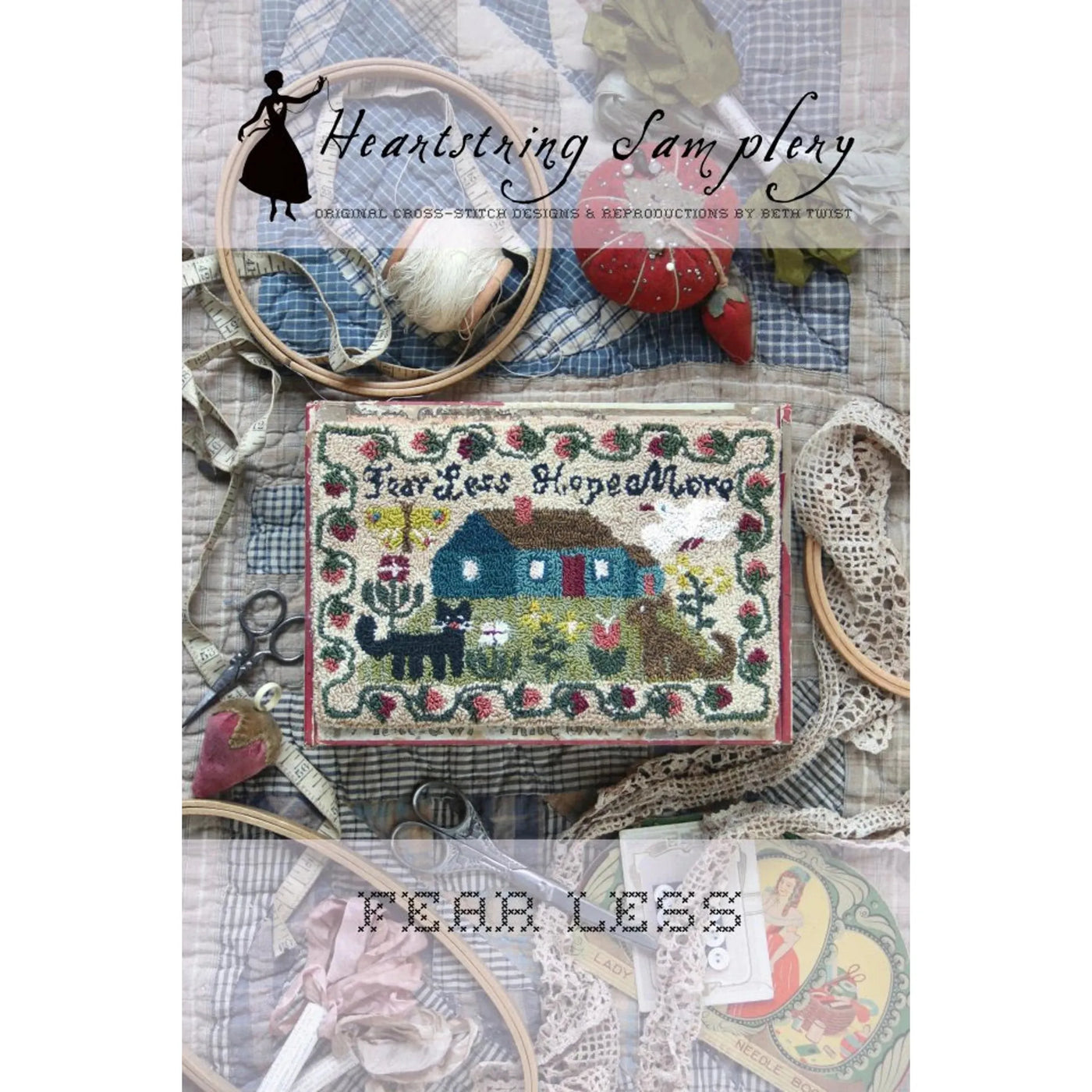 Heartstring Samplery ~ Fear Less Punch Needle Pattern