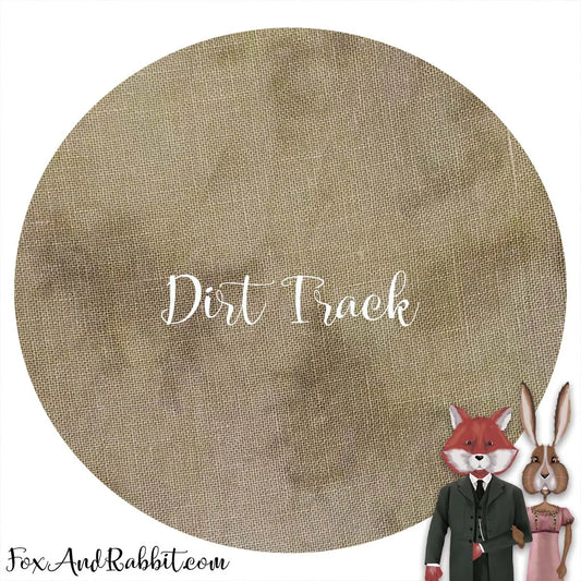 Fox & Rabbit ~ 32 ct. Dirt Track Belfast Linen