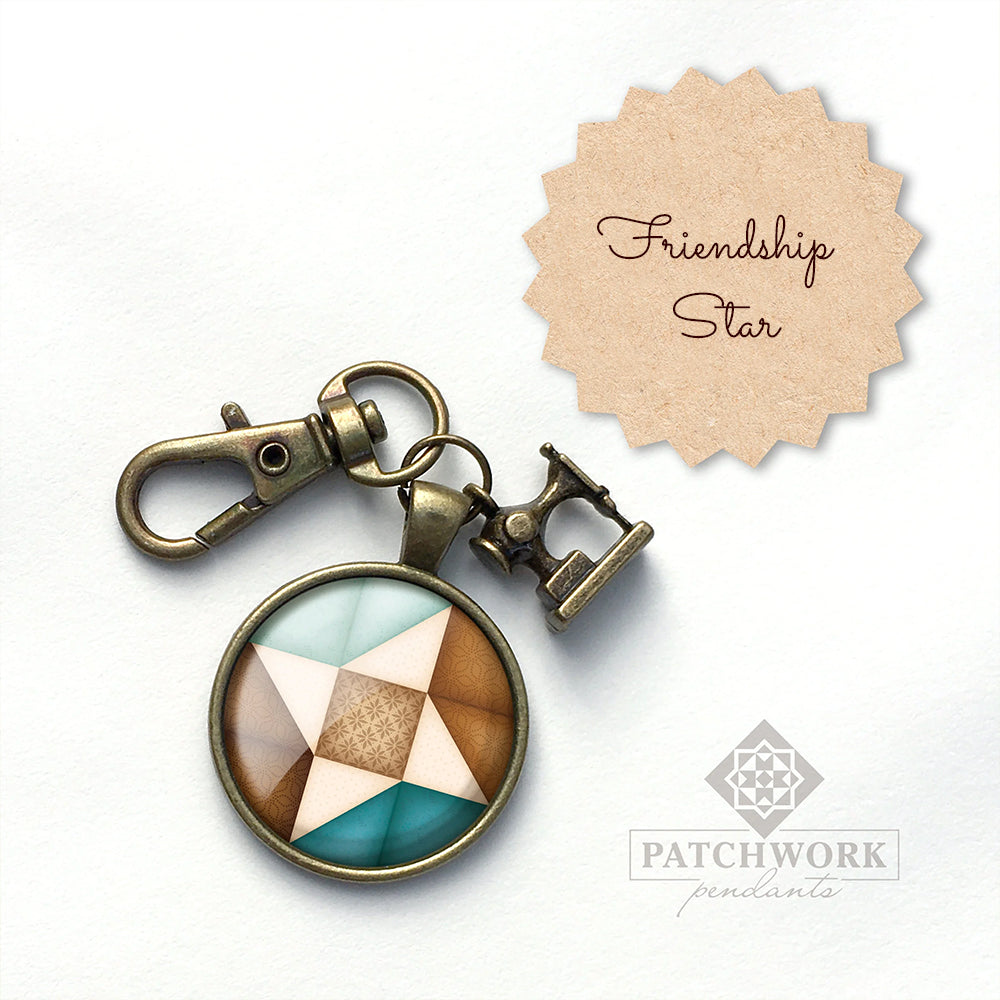 Patchwork Pendants | Friendship Star Quilt Scissor Fob