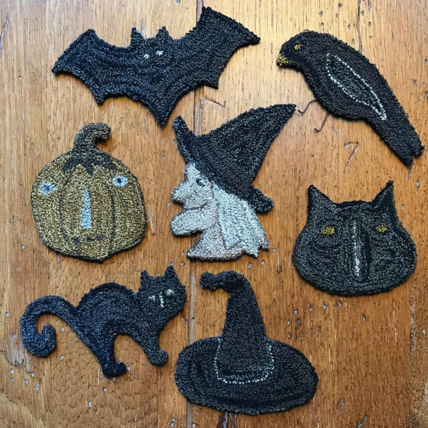 Teresa's Primitive Treasures ~ Halloween Ornaments Punch Needle Pattern PN262