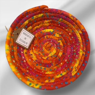 Hand-Crafted Fabric Covered Rope Bowl SM